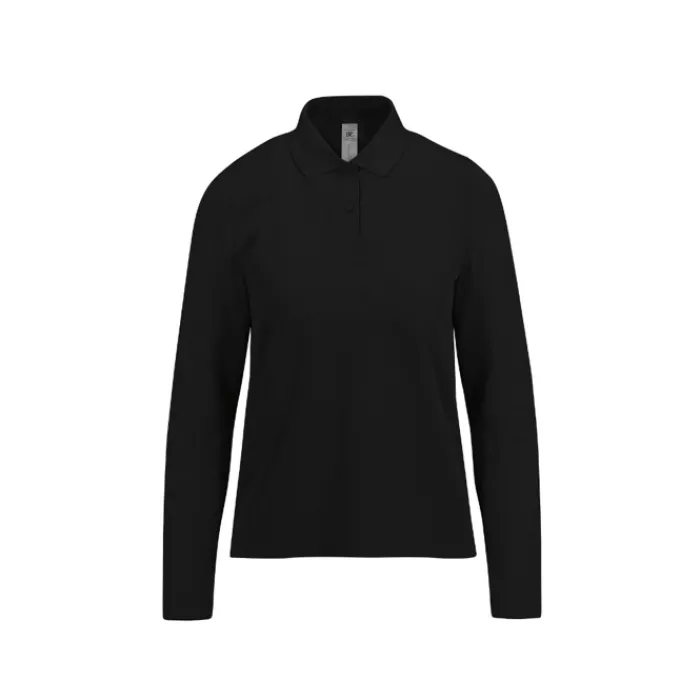 Gift Campaign Polo classica da donna a maniche lunghe in cotone piqué 180 g/m2 B&C> Polo Personalizzate