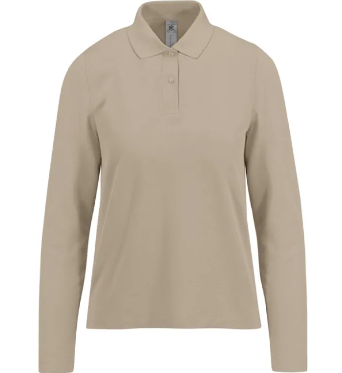 Gift Campaign Polo classica da donna a maniche lunghe in cotone piqué 180 g/m2 B&C> Polo Personalizzate