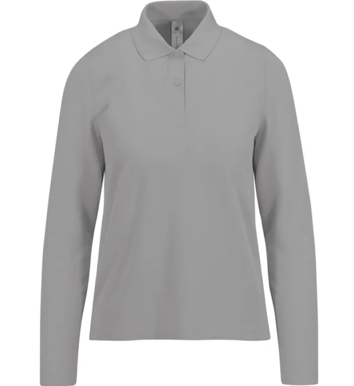 Gift Campaign Polo classica da donna a maniche lunghe in cotone piqué 180 g/m2 B&C> Polo Personalizzate