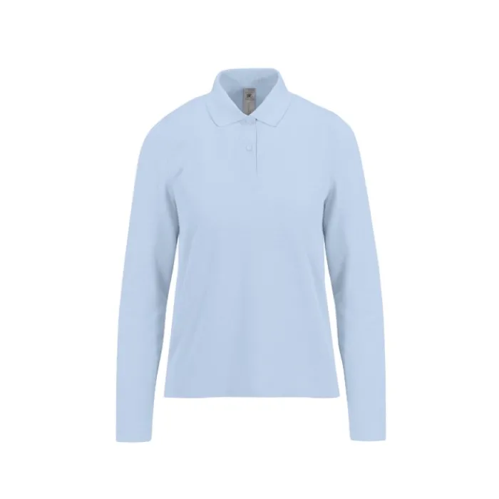 Gift Campaign Polo classica da donna a maniche lunghe in cotone piqué 180 g/m2 B&C> Polo Personalizzate