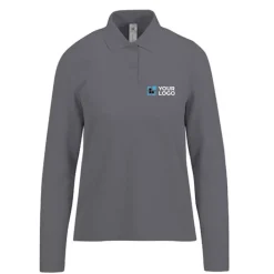 Gift Campaign Polo classica da donna a maniche lunghe in cotone piqué 180 g/m2 B&C><noscript><img width=