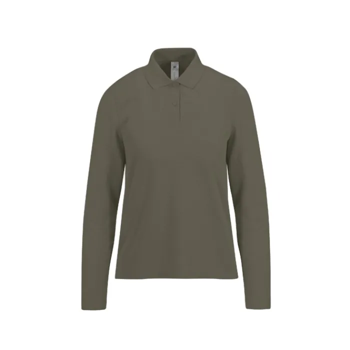 Gift Campaign Polo classica da donna a maniche lunghe in cotone piqué 180 g/m2 B&C> Polo Personalizzate