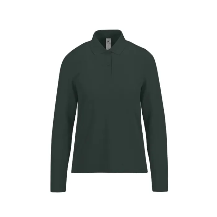 Gift Campaign Polo classica da donna a maniche lunghe in cotone piqué 180 g/m2 B&C> Polo Personalizzate