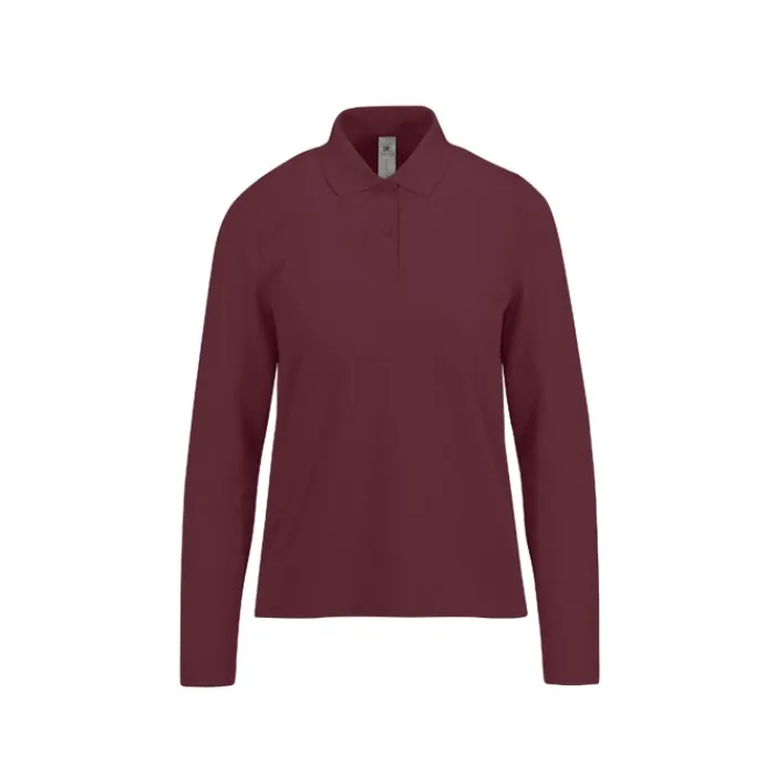 Gift Campaign Polo classica da donna a maniche lunghe in cotone piqué 180 g/m2 B&C> Polo Personalizzate