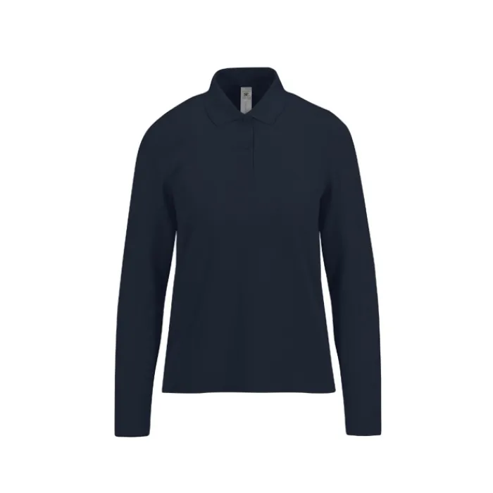 Gift Campaign Polo classica da donna a maniche lunghe in cotone piqué 180 g/m2 B&C> Polo Personalizzate