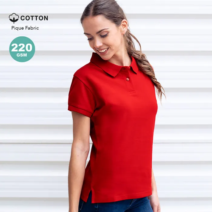 Gift Campaign Polo da donna con 2 bottoni in 100% cotone pettinato ring spun 220 g/m2> Polo Personalizzate