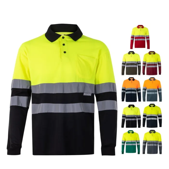 Gift Campaign Polo da lavoro a manica lunga con bande riflettenti 160 g/m2 Velilla> Polo Personalizzate