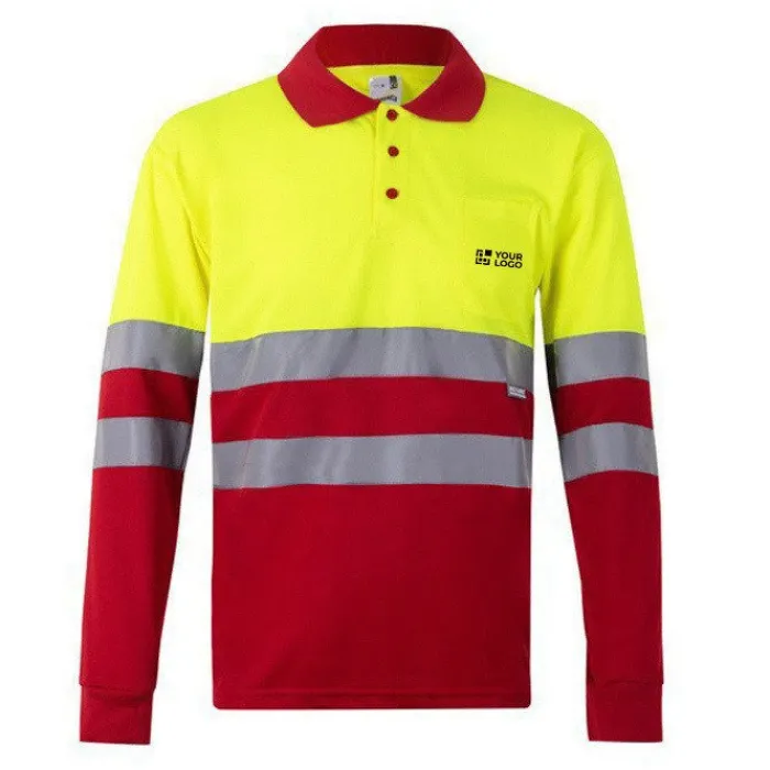 Gift Campaign Polo da lavoro a manica lunga con bande riflettenti 160 g/m2 Velilla> Polo Personalizzate