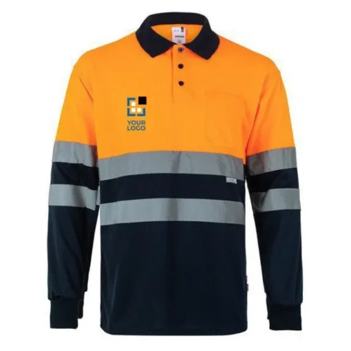 Gift Campaign Polo da lavoro a maniche lunghe con bande riflettenti 160 g/m2 Velilla> Polo Personalizzate