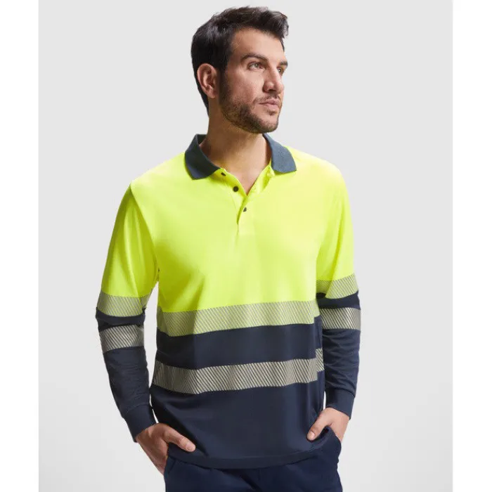 Gift Campaign Polo da lavoro ad alta visibilità maniche lunghe 170 g/m2 Roly Vega LS> Polo Personalizzate