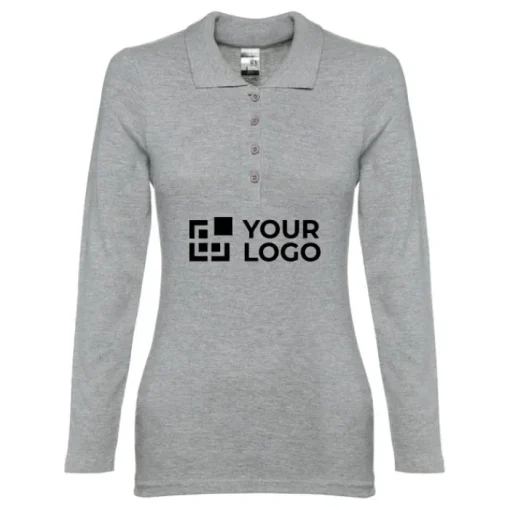 Gift Campaign Polo donna a maniche lunghe in cotone piquet cardato 210g/m2 THC Bern> Polo Personalizzate