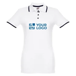 Gift Campaign Polo slim fit bicolore da donna in cotone piquet cardato 210 g/m2 Rome><noscript><img width=