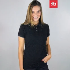 Gift Campaign Polo slim fit bicolore da donna in cotone piquet cardato 210 g/m2 Rome><noscript><img width=