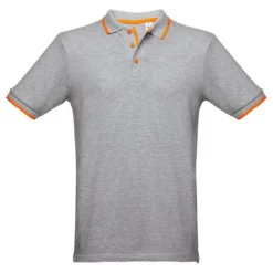Gift Campaign Polo uomo slim fit 3 bottoni in cotone piquet cardato 210g/m2 THC Rome><noscript><img width=