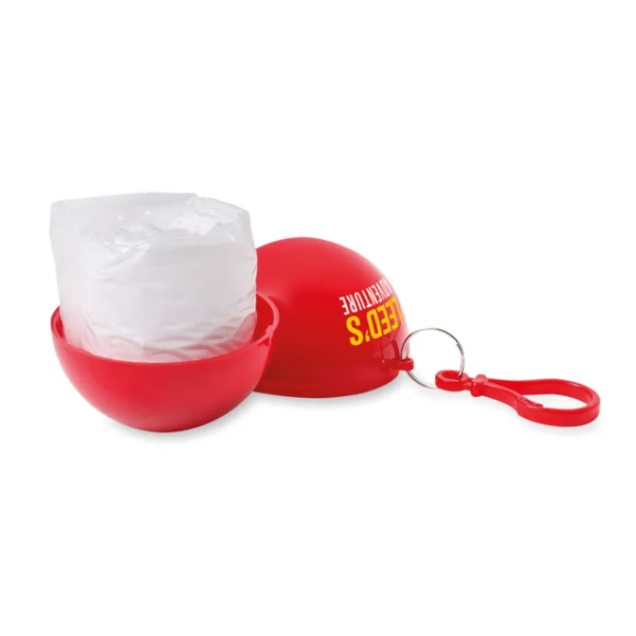 Gift Campaign Poncho pubblicitario trasparente in sfera con moschettone Torrent> Gadget Per Bicicletta|Impermeabili