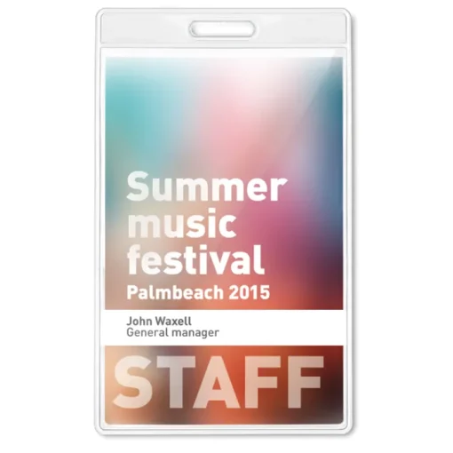 Gift Campaign Porta badge aziendale verticale 7,5x12,5cm VertiPass> Lanyard E Porta Badge Personalizzati|Gadget Per L'Ufficio