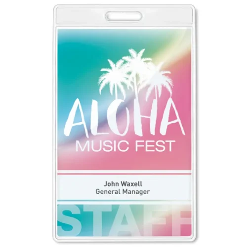 Gift Campaign Porta badge aziendale verticale 7,5x12,5cm VertiPass> Lanyard E Porta Badge Personalizzati|Gadget Per L'Ufficio