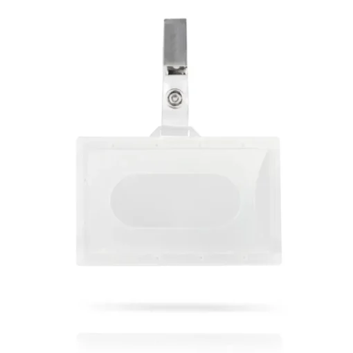 Gift Campaign Porta badge di plastica rigida con clip rimovibile 90 x 55 mm> Lanyard E Porta Badge Personalizzati