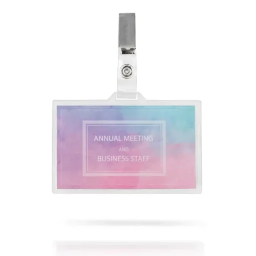Gift Campaign Porta badge di plastica rigida con clip rimovibile 90 x 55 mm> Lanyard E Porta Badge Personalizzati