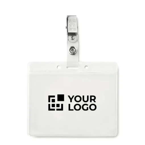 Gift Campaign Porta badge promozionale in PVC clip metallica ClipOn> Gadget Per Medici E Infermieri|Lanyard E Porta Badge Personalizzati