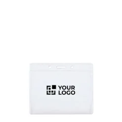 Gift Campaign Porta badge con logo in formato orizzontale 10 x 8 cm> Lanyard E Porta Badge Personalizzati