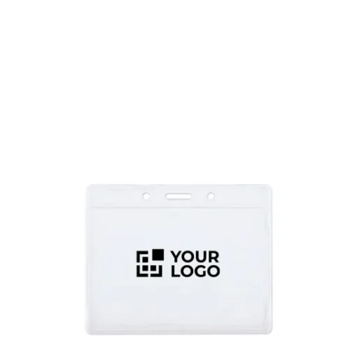 Gift Campaign Porta badge con logo in formato orizzontale 10 x 8 cm> Lanyard E Porta Badge Personalizzati