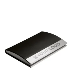 Gift Campaign Porta biglietti visita con logo aziendali placca da incidere Black> Porta Biglietti Da Visita