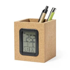 Gift Campaign Porta penne in sughero con logo orologio, calendario e termometro Cork> Portapenne