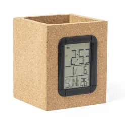 Gift Campaign Porta penne in sughero con logo orologio, calendario e termometro Cork></noscript> Portapenne