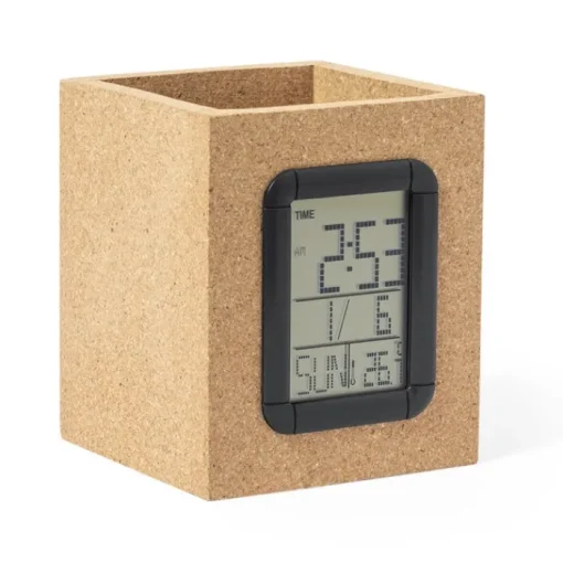 Gift Campaign Porta penne in sughero con logo orologio, calendario e termometro Cork> Portapenne