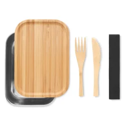 Gift Campaign Porta pranzo con posate personalizzabili e tappo in bambú 600ml Norway><noscript><img width=