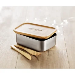 Gift Campaign Porta pranzo con posate personalizzabili e tappo in bambú 600ml Norway><noscript><img width=