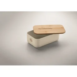 Gift Campaign Porta pranzo in PLA con coperchio in bambù e chiusura elastica 1L></noscript> Porta Pranzo