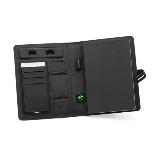 Gift Campaign Portablocco con logo A5 caricatore wireless e tasca smartphone Charger> Portadocumenti Personalizzati