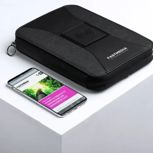 Gift Campaign Portablocco con logo con caricatore wireless 4000 mAh Wireless> Portadocumenti Personalizzati