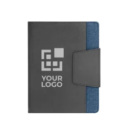 Gift Campaign Portablocco con logo tasca esterna con fogli neutri rimovibili Fabric></noscript> Portadocumenti Personalizzati