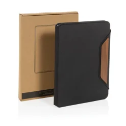 Gift Campaign Portablocco in RPET e noce con carta color crema A5 a righe Teri></noscript> Portadocumenti Personalizzati