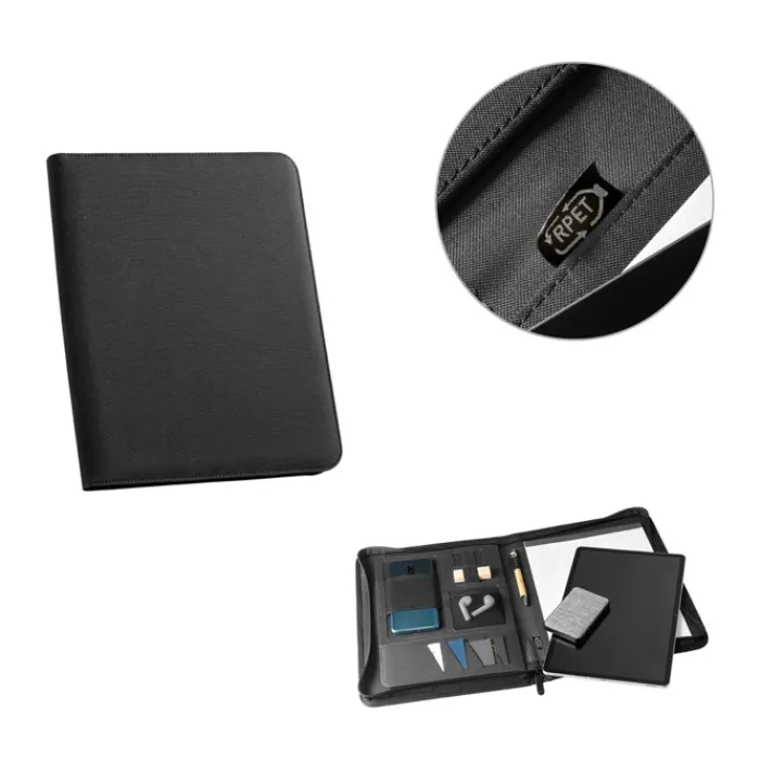 Gift Campaign Portablocco personalizzato A4 più scomparti smartphone Workshop RPET> Portadocumenti Personalizzati