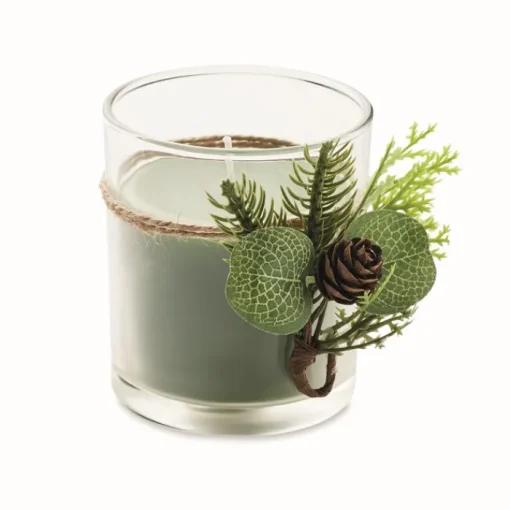 Gift Campaign Portacandela di vetro con decorazione boschiva in scatolina Forest> Gadget Natalizi