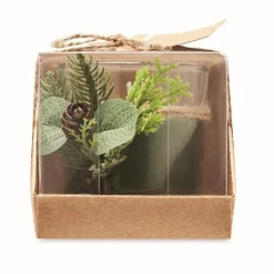 Gift Campaign Portacandela di vetro con decorazione boschiva in scatolina Forest> Gadget Natalizi