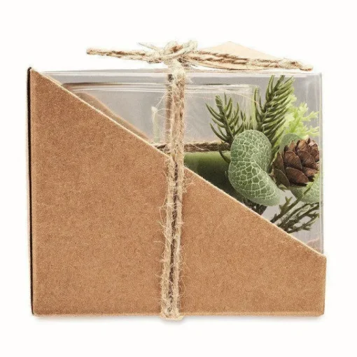 Gift Campaign Portacandela di vetro con decorazione boschiva in scatolina Forest> Gadget Natalizi