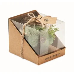 Gift Campaign Portacandela di vetro con decorazione boschiva in scatolina Forest></noscript> Gadget Natalizi