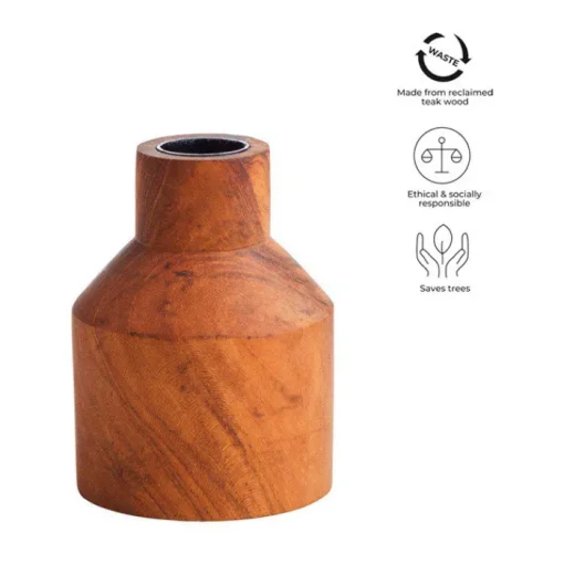 Gift Campaign Portacandela fatto a mano dall'albero di teak Originalhome> Candele