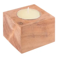 Gift Campaign Portacandela in di acacia con candela da 10 gr Acacia> Candele