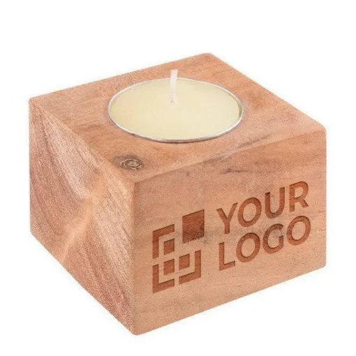 Gift Campaign Portacandela in di acacia con candela da 10 gr Acacia> Candele
