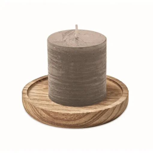 Gift Campaign Portacandele in legno con candela profumata alla vaniglia Wooden> Candele