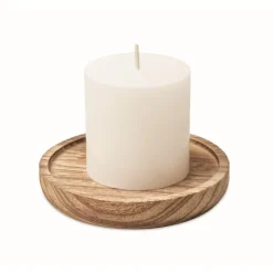 Gift Campaign Portacandele in legno con candela profumata alla vaniglia Wooden></noscript> Candele