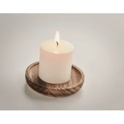 Gift Campaign Portacandele in legno con candela profumata alla vaniglia Wooden></noscript> Candele