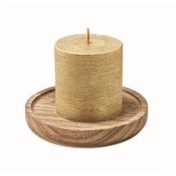 Gift Campaign Portacandele in legno con candela profumata alla vaniglia Wooden></noscript> Candele
