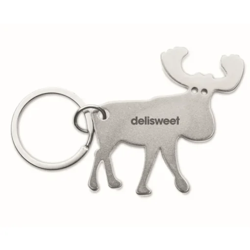 Gift Campaign Portachiavi apribottiglie in alluminio riciclato a forma di renna> Portachiavi Apribottiglie|Gadget Natalizi